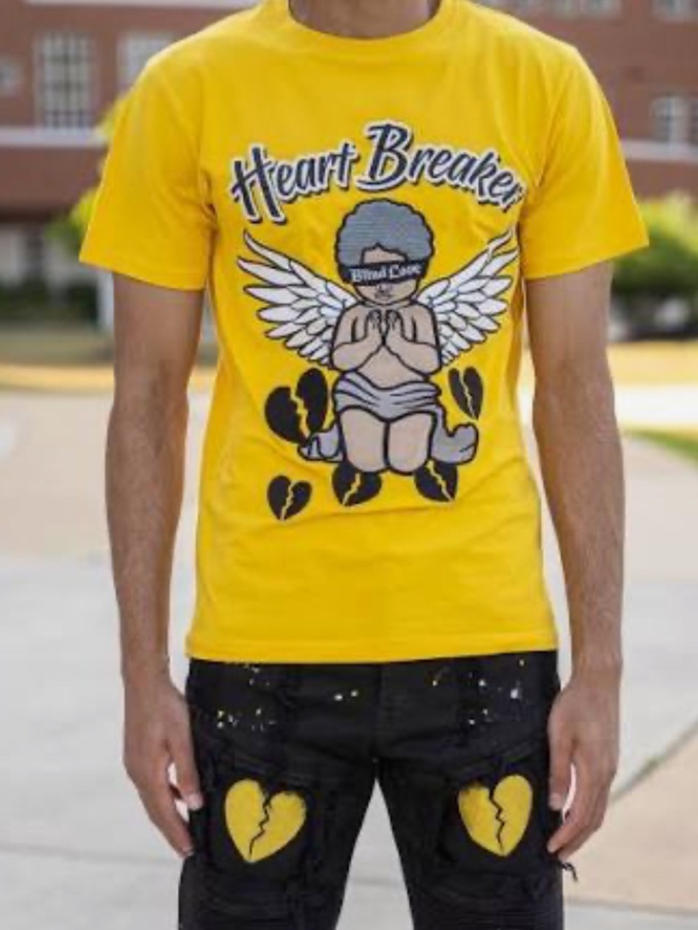 Focus NWT Heart Breaker Graphic Tee - Yellow